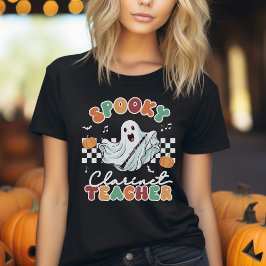 Halloween Spooky Clarinet Professor Música T-Shirt