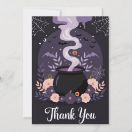 Halloween Spooky Floral Cauldron Cartões de agrade