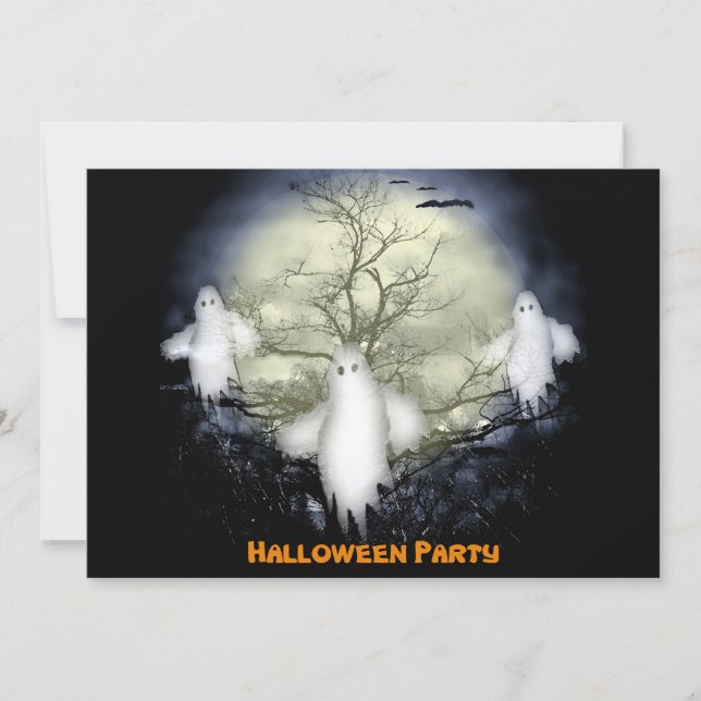 Halloween Spooky Ghosts Convite de festas (Frente)