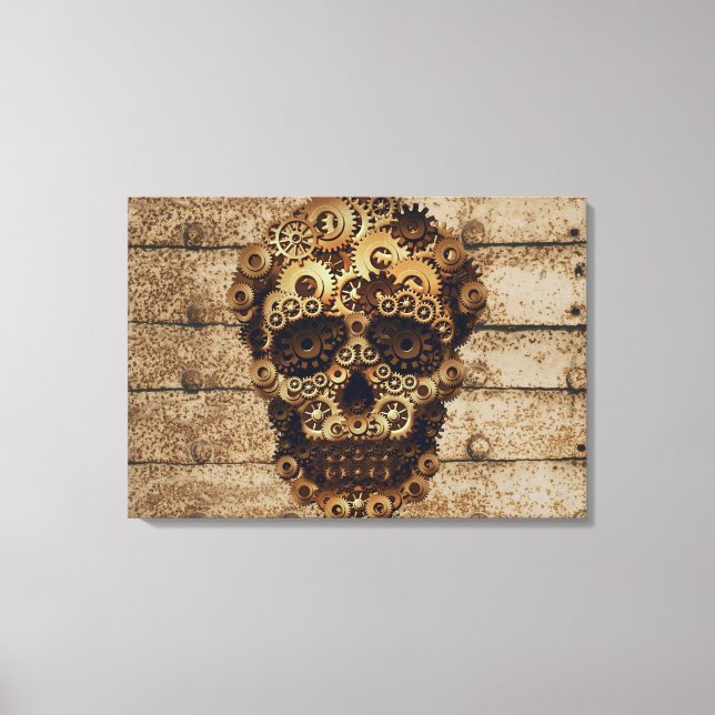 Halloween Steampunk Skeleton Canvas Art (Frente)