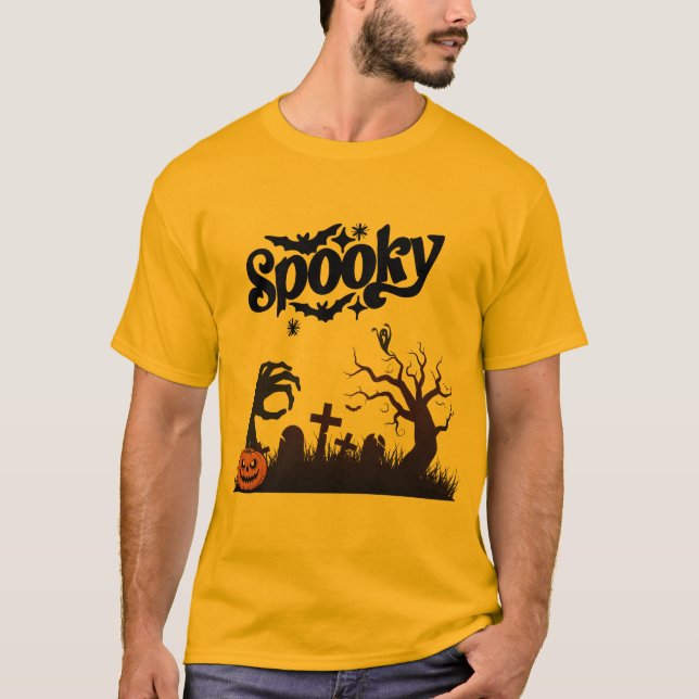 Halloween T-Shirt for Men –  Ghost & Scary design (Frente)
