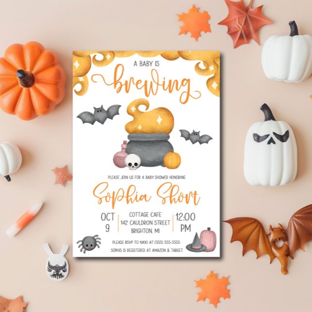Halloween Um Bebê Está Fazendo Convite Ao Chá de f (Criador carregado)