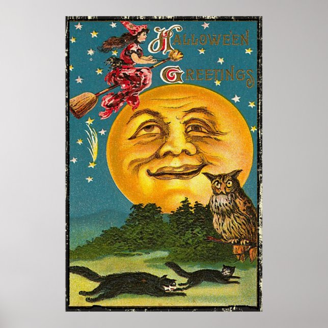 Halloween Vintage Poster (Frente)