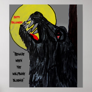 HALLOWEEN WEREWOLF BEWARE O poster DE LUA
