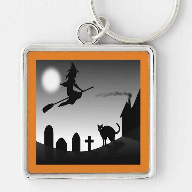 HALLOWEEN WITCH SILHOUETTE CHAVEIRO (Frente)