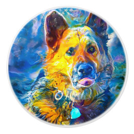 Halo: Retrato de um German shepherd