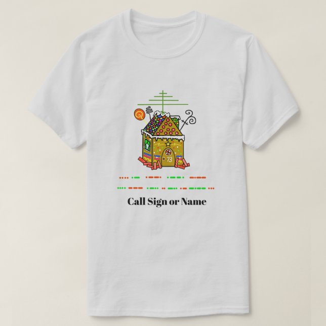 Ham Radio Gingercake Camisa de Natal (Frente do Design)