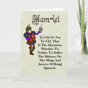 Ham Radio Hamlet para CQ ou Cartão de Saudação de