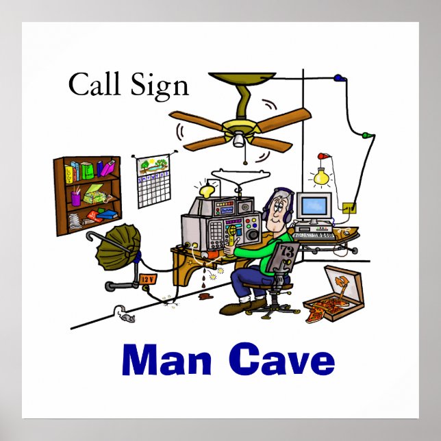 Ham Radio Man Cave Shack Poster (Frente)