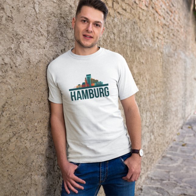 Hamburg Germany Skyline T-Shirt (Hamburg Germany Skyline T-Shirt)