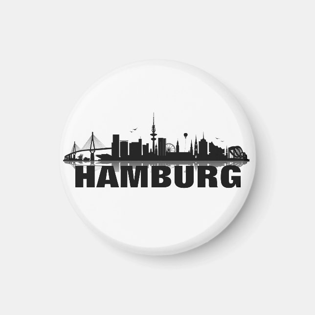 Hamburgo Skyline frigorífico íman (Frente)