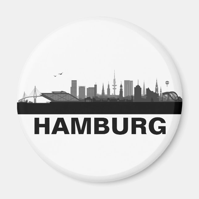 Hamburgo Skyline frigorífico íman (Frente)