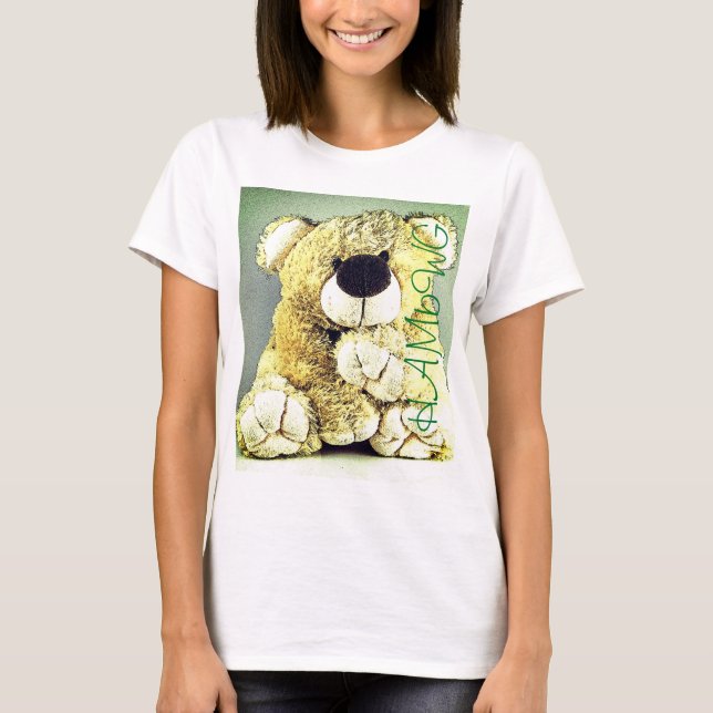 HAMbWG - Camisa T do Pescoço de Anel - Urso de Ted (Frente)