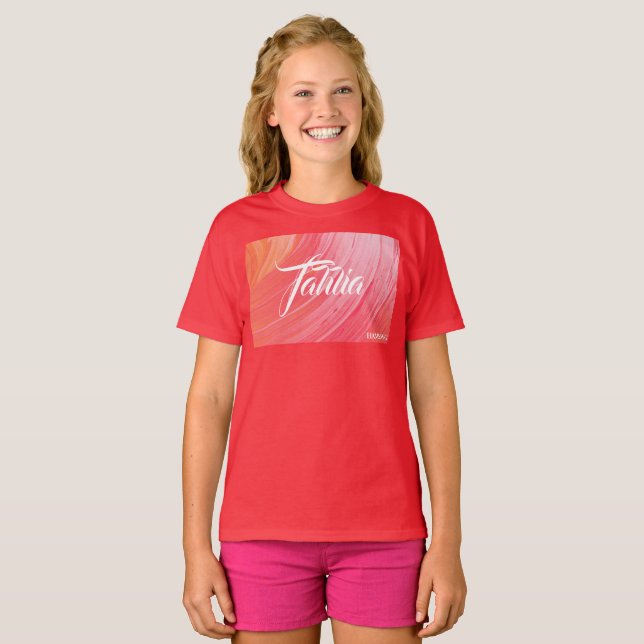 HAMbWG - Camisa T para crianças - Cor-de-rosa lara (Frente Completa)