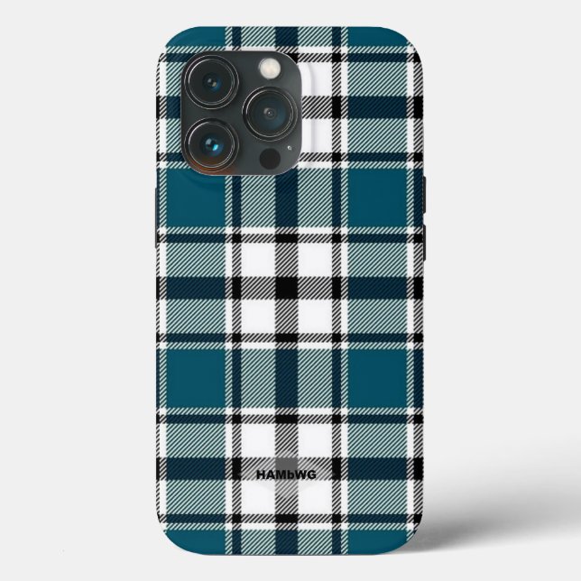 HAMbWG da Capas de iphone da Xadrez Teal (Verso)
