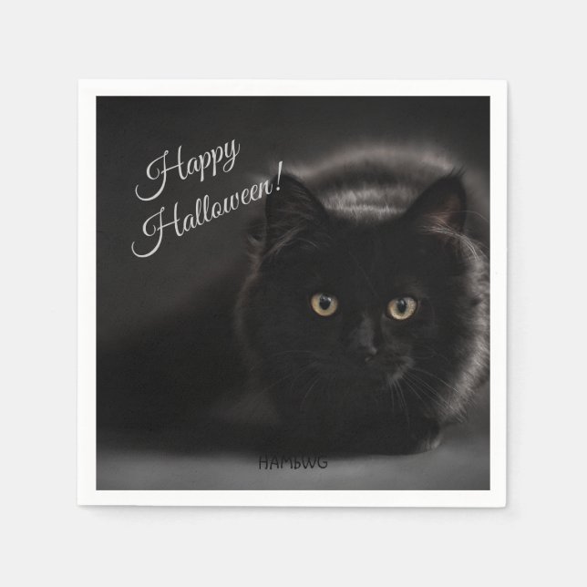 HAMbWG - Guardanapo de Papel - Gato Preto (Frente)