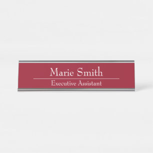 HAMbWG - Placa de nome da mesa - Nome e título