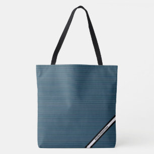 HAMbyWG - Bolsa Tote - Listras Turquesa Com Logoti