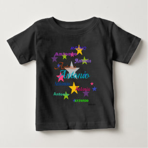 HAMbyWG - Camisa de Nome Colorida com Estrelas