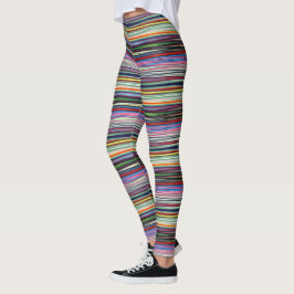 HAMbyWG - Leggings - faixas de gradiente de cores 
