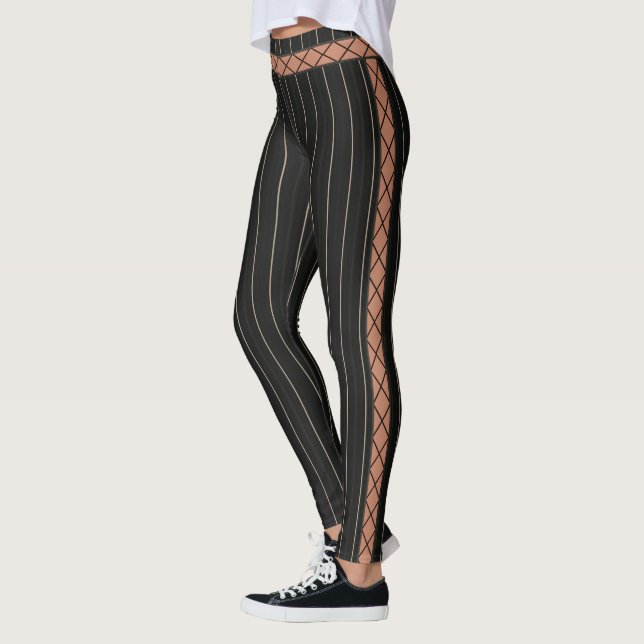 HAMbyWG - Leggings - Pinstrip Preto - Corte (Esquerda)