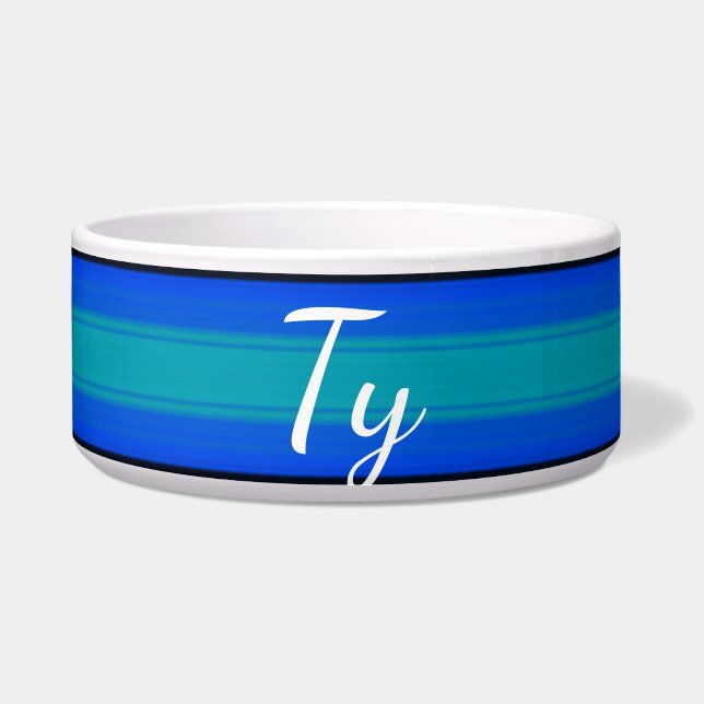 HAMbyWhiteGlove - comida de cão - Tigela quente az (Frente)