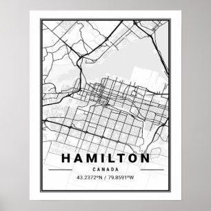 Hamilton Ontario Canada Viagem Map Poster