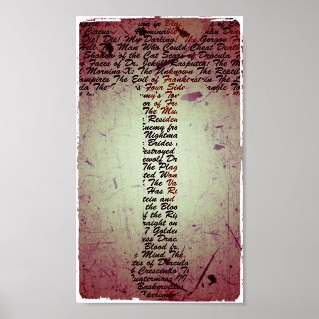 Hammer Films Hammer Poster é Red, Black, Sepia (Frente)