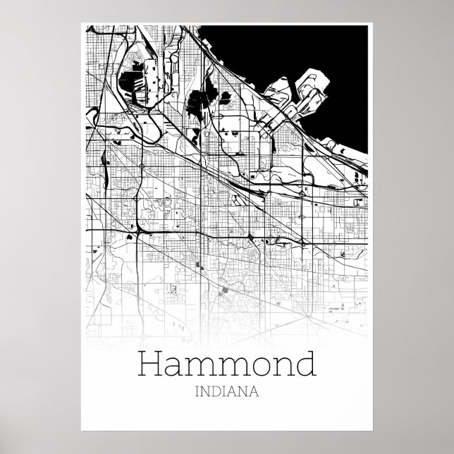 Hammond Map - Indiana - Poster do mapa da cidade (Frente)