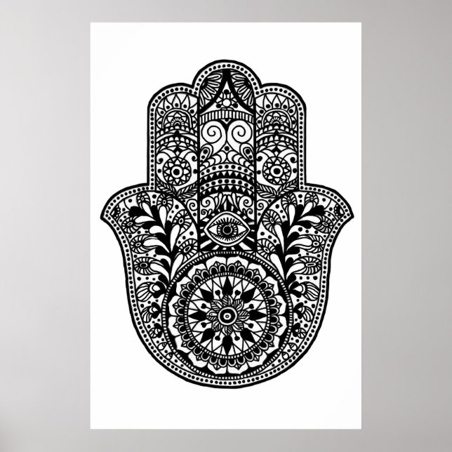 Hamsa Hand Impressão (Frente)
