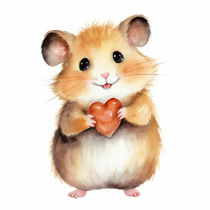Hamster Bonito com Gravata do Pescoço do Coração
