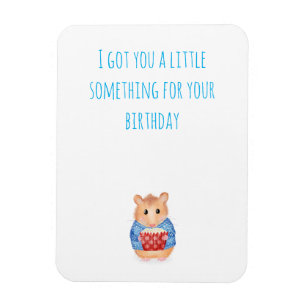 Hamster bonito com presente de aniversário de íman