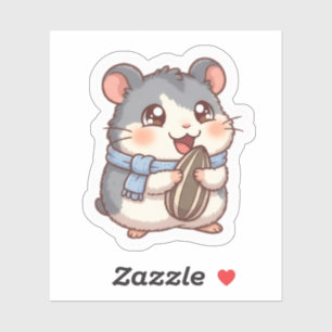Hamster com Adesivo de Semente de Girassol
