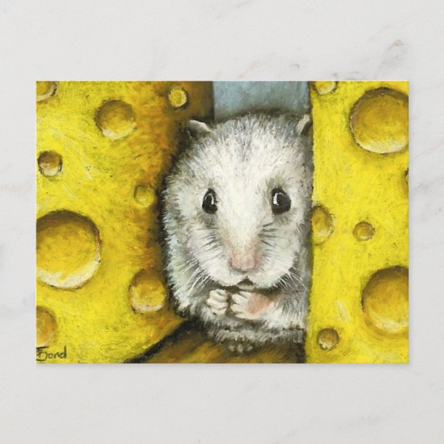 Hamster em um cartão postal de prateleira de queij (Frente)