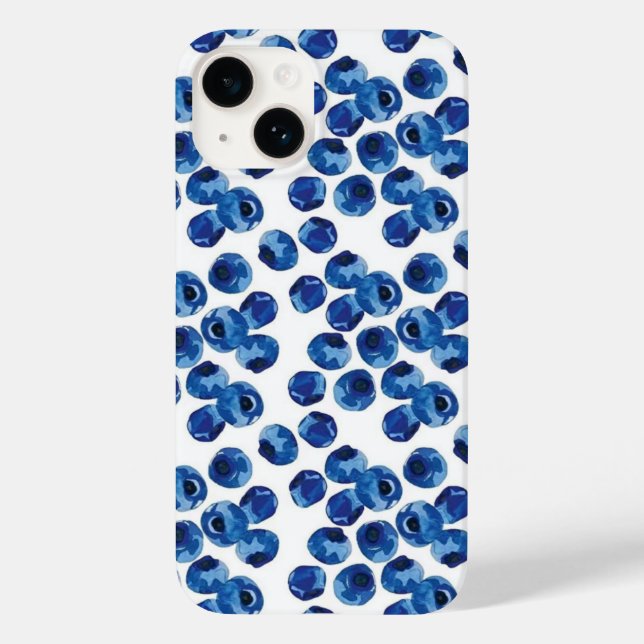 Hand Drawn Blue Berry Fruit Case (Verso)