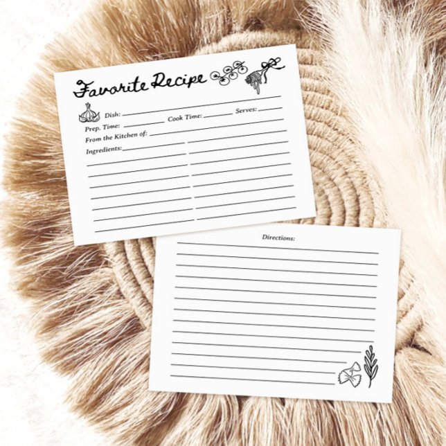Hand Drawn Favorite Recipe Card (Criador carregado)