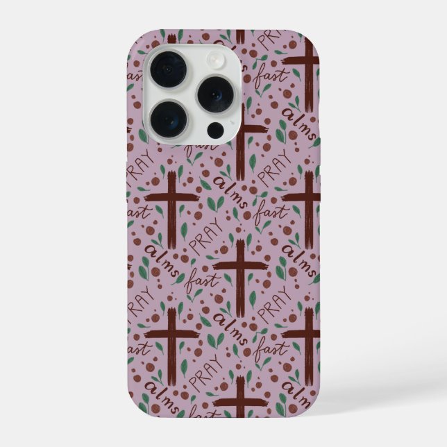 Hand-drawn Lenten Cross and Roses IPhone Case (Verso)