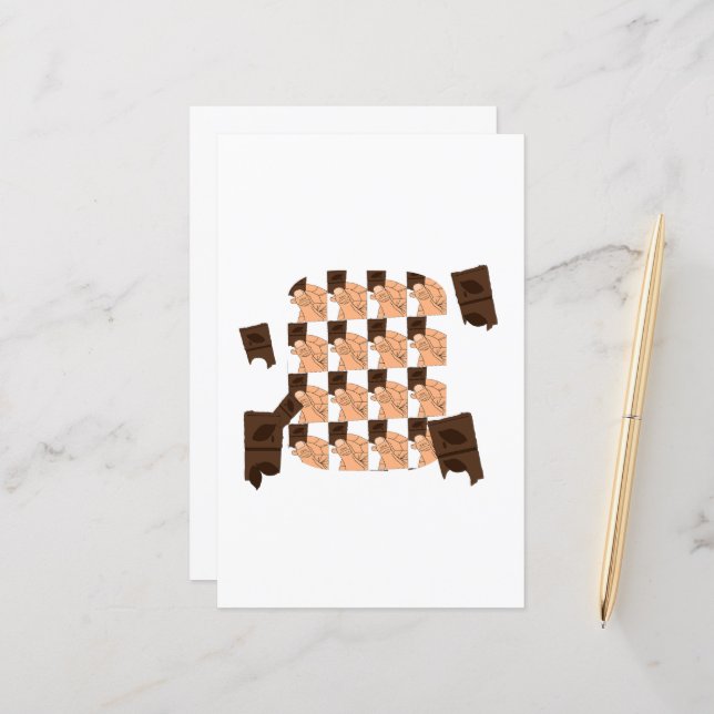 Hand holding a piece of Valentine's chocolate (Frente/Verso In Situ)