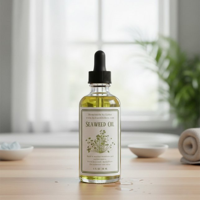 Handmade Botanical Seaweed Oil Label (Criador carregado)