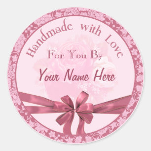 Handmade com selos personalizados amor, etiquetas