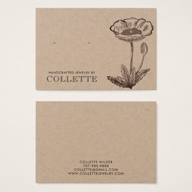 Handmade Flower Kraft Cardstock Earring Jewelry (Frente & Verso)