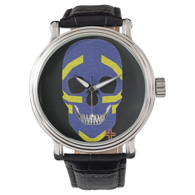 HANDSKULL, relógio de pulso, couro B2 (Frente)