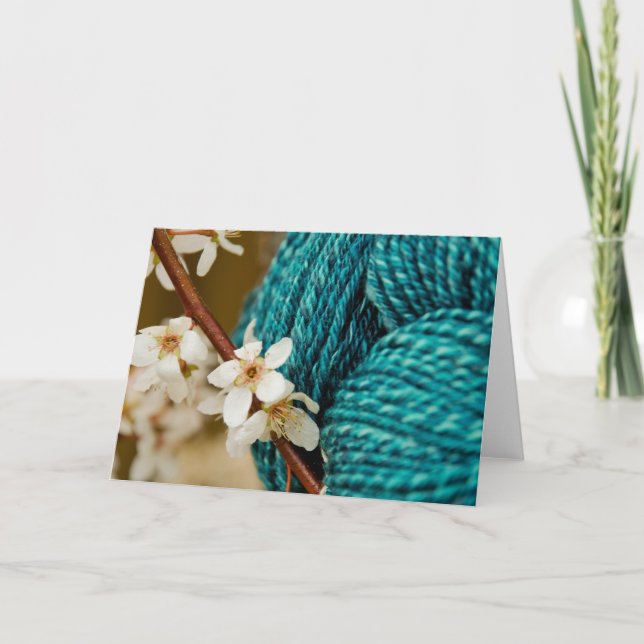 Handspun com ameixa floresce cartão (Frente)