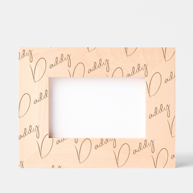 Handwritten-Style Custom Daddy Wood Frame, 6x4,  (Front)