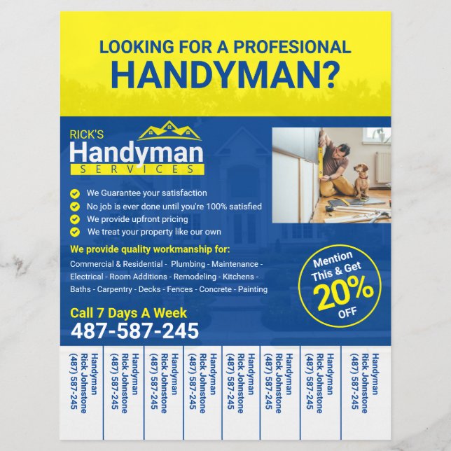Handyman Business Flyer - Empresa doméstica (Frente)