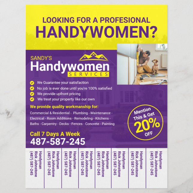 Handyman Business Flyer - Empresa doméstica (Frente)