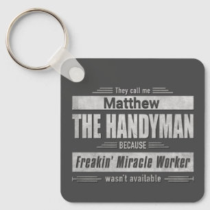 Handyman Grunge Type Personalizado Chaveiro
