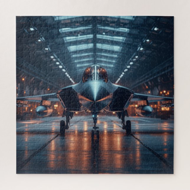 Hangar Jet em Dusk - Quebra-cabeça da Aviação (Vertical)
