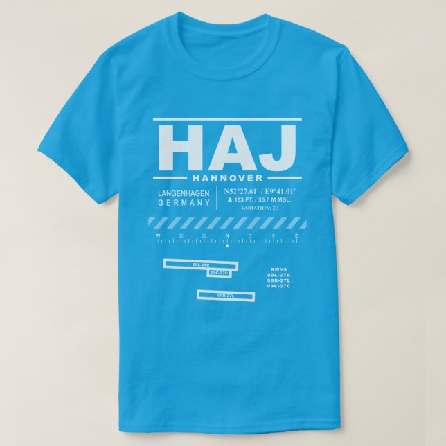 Hannover Airport HAJ T-Shirt (Frente do Design)