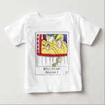 Hanukkah Baby Fine Jersey T-Shirt "Dreidel in Box"<br><div class="desc">Personalize eliminando o texto e adicionando o seu próprio texto. Escolha seu estilo, tamanho e cor de fonte favoritos. Obrigados para parar e comprar. Muito apreciado! Feliz Chanukah/Hanukkah! Estilo: Baby Fine Jersey T-Shirt Sua busca pela melhor camiseta básica de criança acabou oficialmente. Esta árvore de algodão é suficientemente macia para...</div>